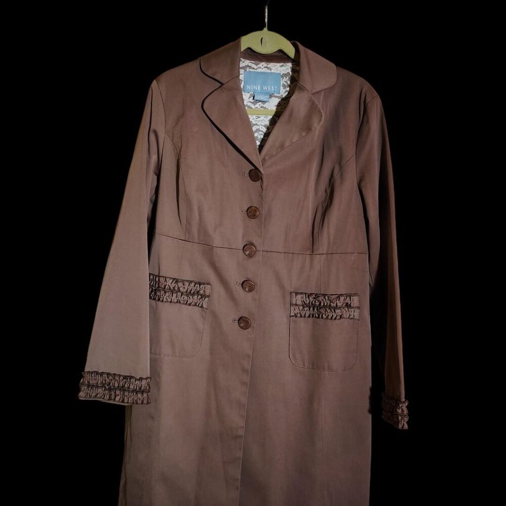 Nine West Coat, Size Large, Brown